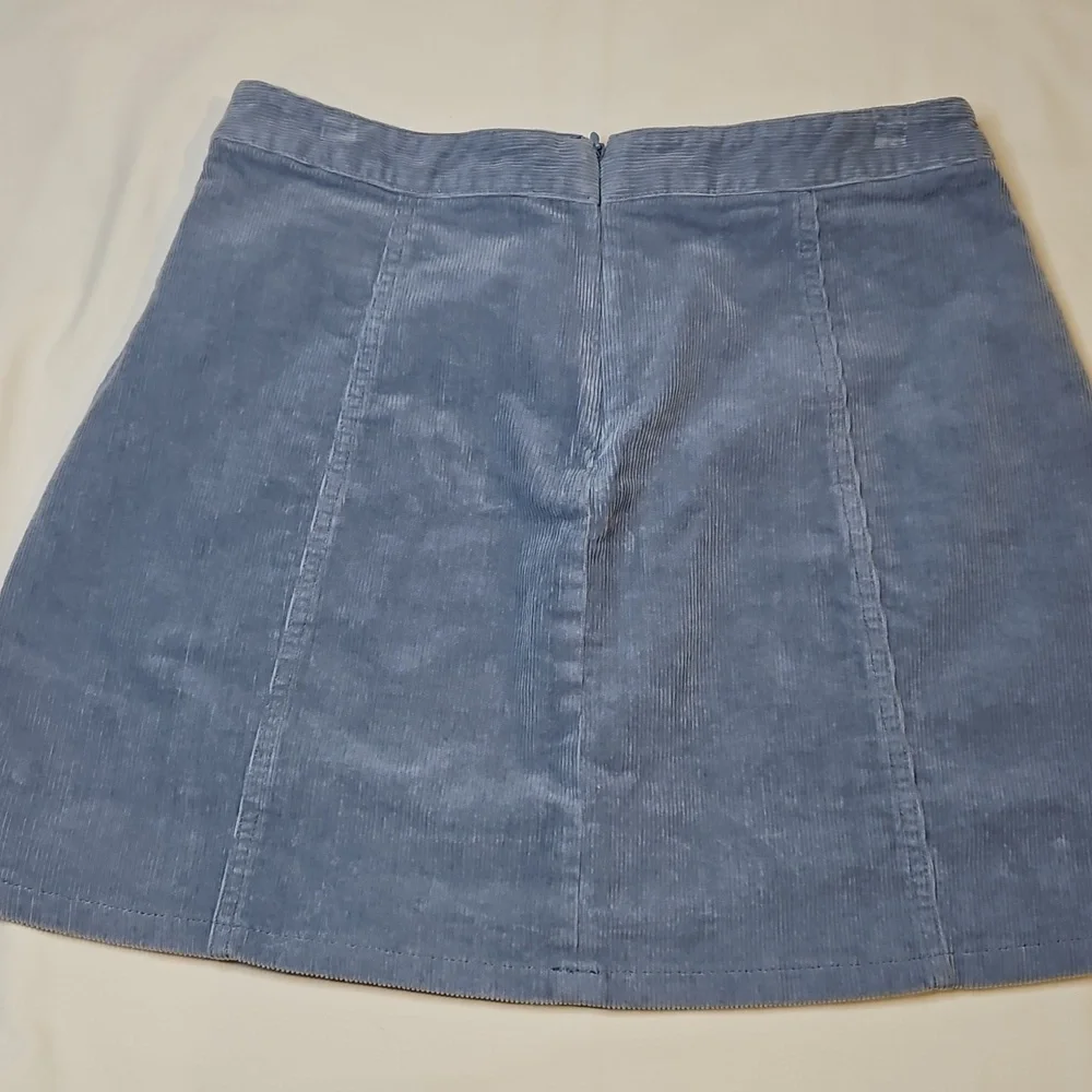 Lace Up Mini Skirt Blue Courdoroy Forever 21 Medium